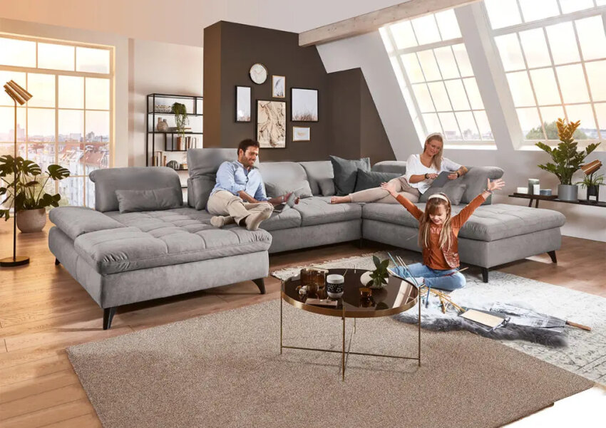 ㅤCarolina nowoczesny duży narożnik w kształcie U