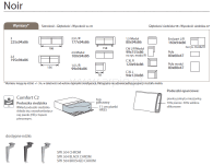 Noir MTI Furninova - wymiary modułów zestawu wypoczynkowego