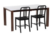 Stół rozkładany Camello 150/200 biały mat, nogi orzech amerykański - 6