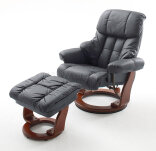 Recliner Calgary black leather with relax function - 4