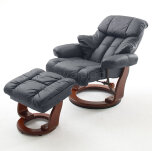 Recliner Calgary black leather with relax function - 5