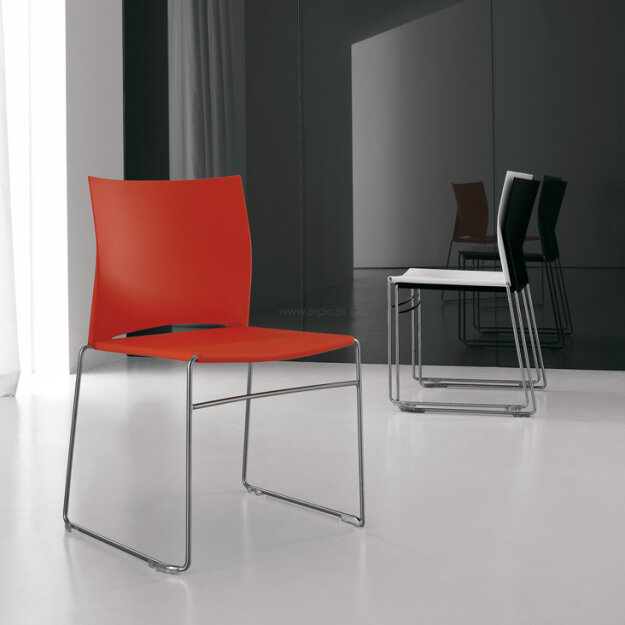 Easy Cattelan Italia - lekkie krzesło białe, czarne lub czerwone, z możliwością sztaplowania