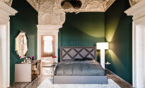 Łóżko tapicerowane Patrick firmy Cattelan Italia pokryte tkaniną lub skórą, w wielu kolorach