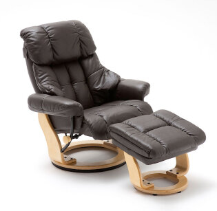 Recliner Calgary with relax function brown skin