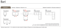 Sofa/narożnik Bari MTI Furninova - wymiary