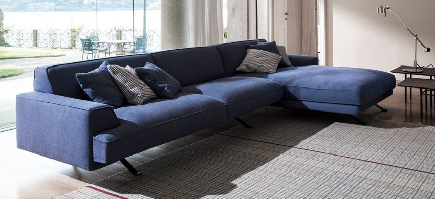 Sofa/narożnik Slab firmy Bonaldo tapicerowana zdjemowaną tkaniną lub skórą