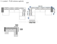 Narożnik Santa Lucia duży układ z funkcją spania - 36