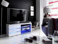 Sonia - kompaktowa szafka RTV z oświetleniem niebieskim