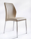Krzesło tapicerowane Livio - ekoskóra latte