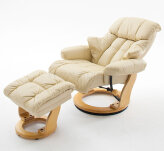 Armchair with relax function Calgary leather cream - 4