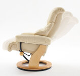 Armchair with relax function Calgary leather cream - 5