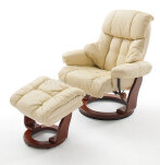 Armchair with relax function Calgary leather cream - 6