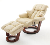 Armchair with relax function Calgary leather cream - 7