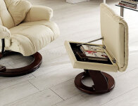 Armchair with relax function Calgary leather cream - 3