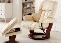 Armchair with relax function Calgary leather cream - 2
