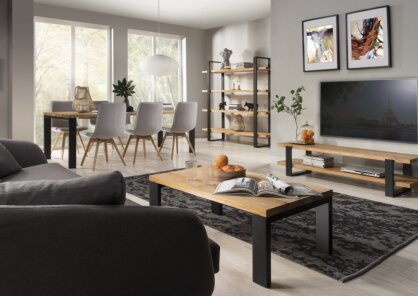 Salon w stylu indriustralnym